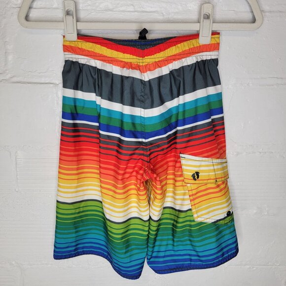 Hang Ten Boy's Small Swim Trunks Board Shorts Rainbow - Picture 2 of 5